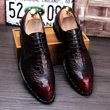 Load image into Gallery viewer, MC Wine Red Crocodile Oxfords