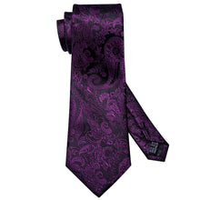 Load image into Gallery viewer, Deep Purple Paisley Tie Set