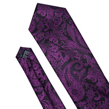 Load image into Gallery viewer, Deep Purple Paisley Tie Set