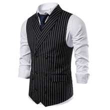 Load image into Gallery viewer, Black O.G. Double Breasted Pin Striped Vest