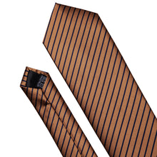 Load image into Gallery viewer, Blue and Bronze Striped Tie Set