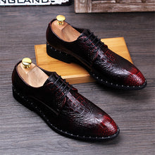 Load image into Gallery viewer, MC Wine Red Crocodile Oxfords