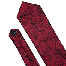 Load image into Gallery viewer, Carmine Red Paisley Tie Set