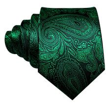 Load image into Gallery viewer, Emerald Green Paisley Tie Set