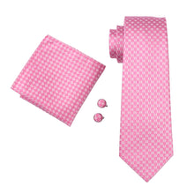 Load image into Gallery viewer, White and Pink Plaid Tie Set