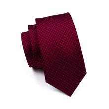 Load image into Gallery viewer, Dark Red Plaid Tie Set