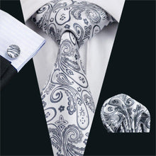 Load image into Gallery viewer, Silver OG Paisley Tie Set