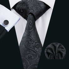 Load image into Gallery viewer, Blacked Out Paisley Tie Set
