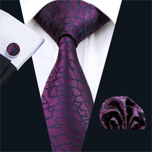 Load image into Gallery viewer, Purple Marble Geometric Tie Set