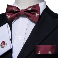 Load image into Gallery viewer, Merlot Dino Bow Tie Set