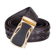 Load image into Gallery viewer, Dark Brown Crocodile Auto Buckle Belt
