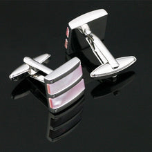 Load image into Gallery viewer, Silver and Pearl Cufflinks