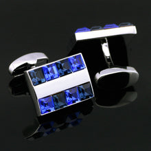 Load image into Gallery viewer, Dark Blue Gem Cufflinks