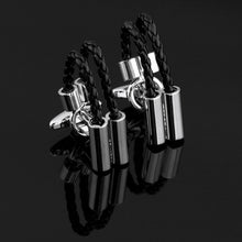 Load image into Gallery viewer, Black Braided Rope Cufflinks
