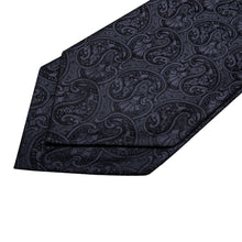 Load image into Gallery viewer, Black Paisley Ascot Set