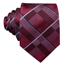 Load image into Gallery viewer, Fifty Shades of Red Plaid Tie Set